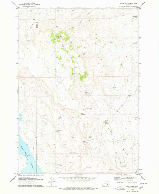 Classic USGS Selle Gap Oregon 7.5'x7.5' Topo Map Image