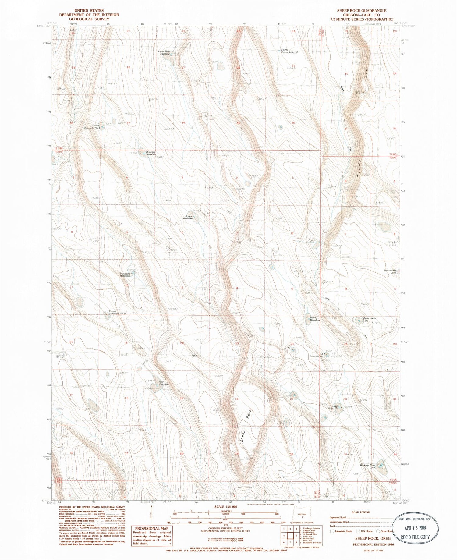 Classic USGS Sheep Rock Oregon 7.5'x7.5' Topo Map Image