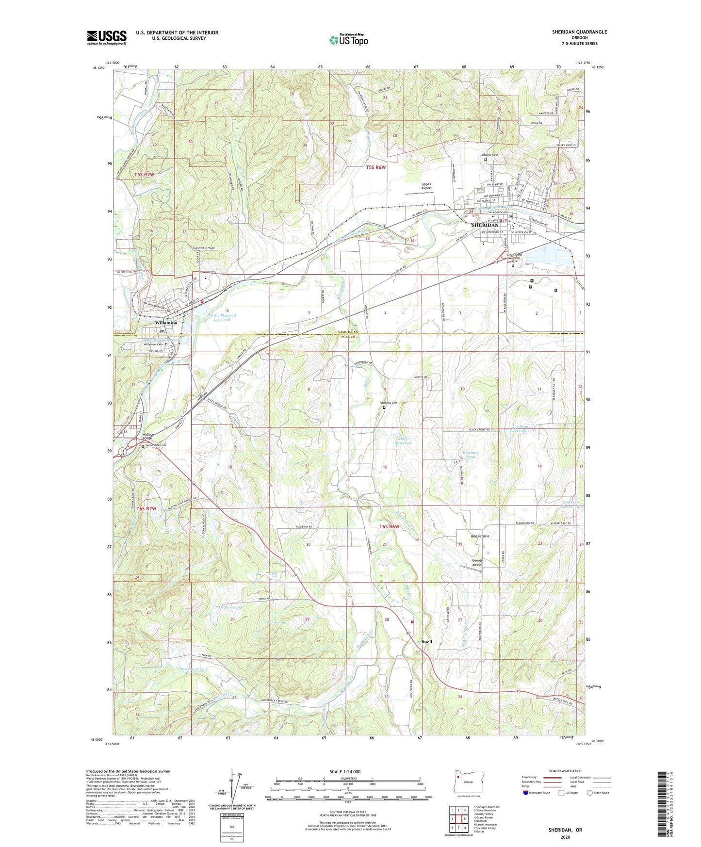 Sheridan Oregon US Topo Map Image