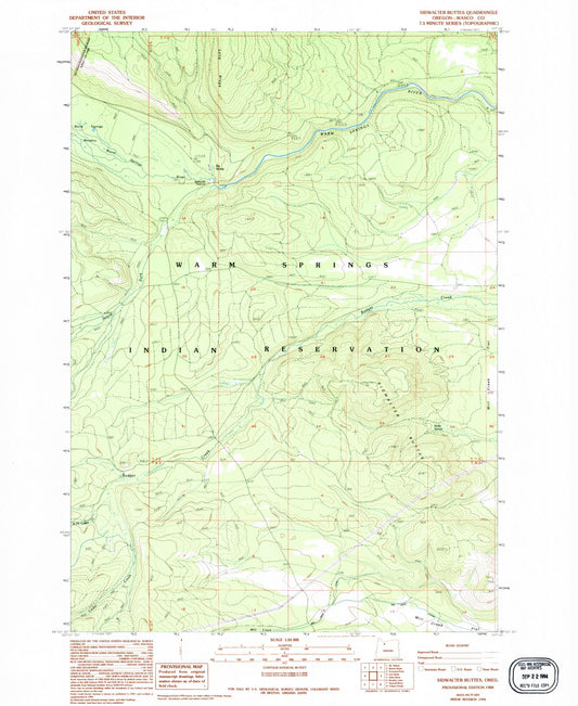 Classic USGS Sidwalter Buttes Oregon 7.5'x7.5' Topo Map Image