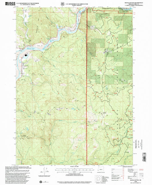 Classic USGS Signal Buttes Oregon 7.5'x7.5' Topo Map Image