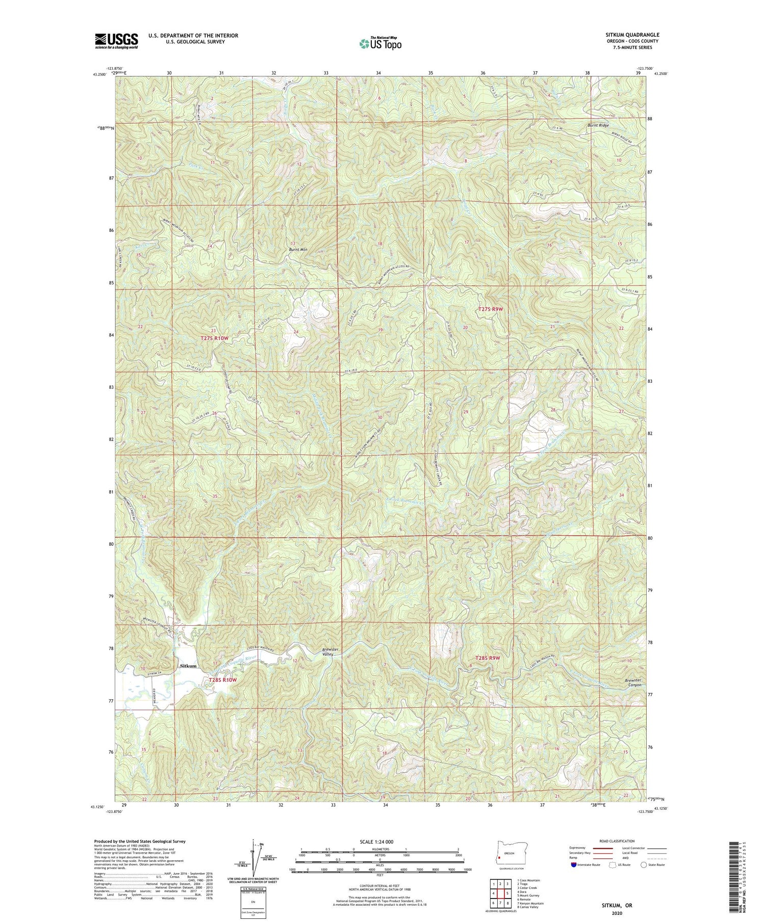 Sitkum Oregon US Topo Map Image