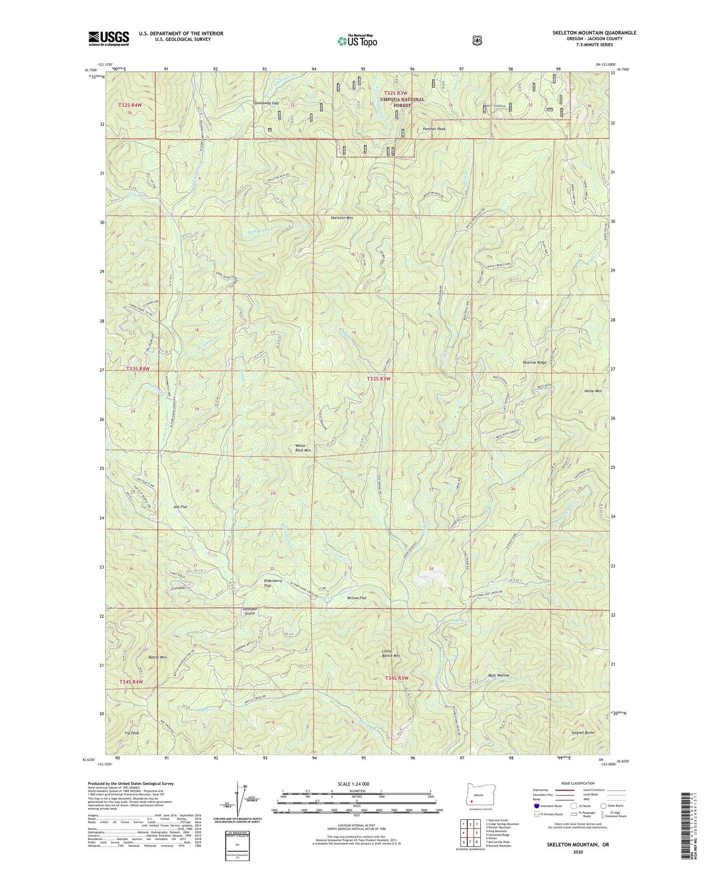 Skeleton Mountain Oregon US Topo Map Image