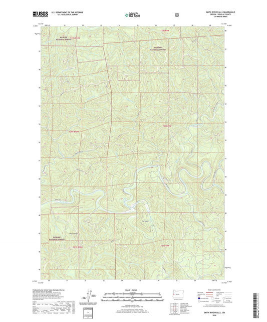 Smith River Falls Oregon US Topo Map Image