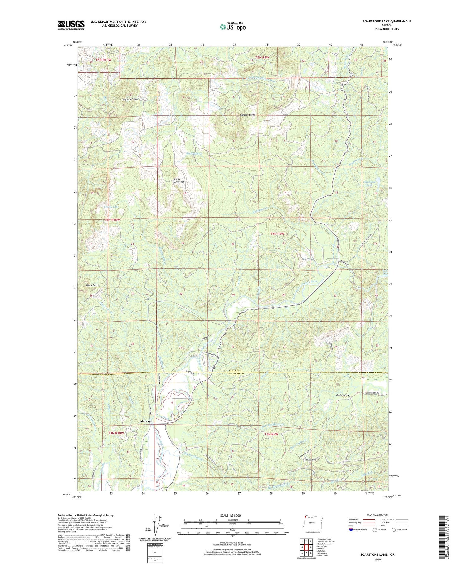 Soapstone Lake Oregon US Topo Map Image