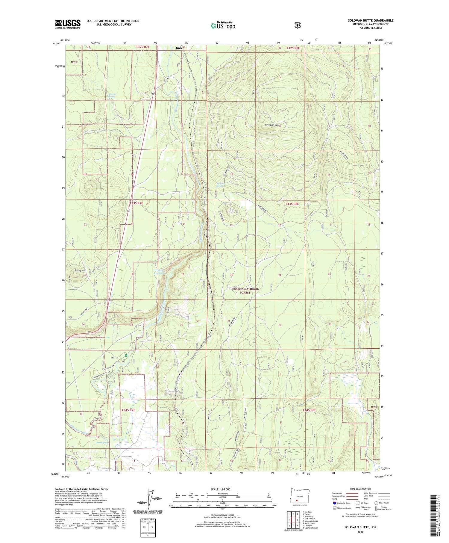Soloman Butte Oregon US Topo Map Image