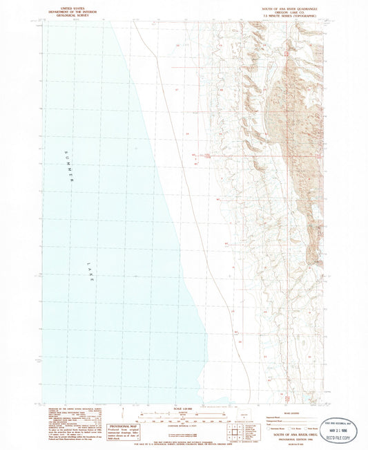 Classic USGS South of Ana River Oregon 7.5'x7.5' Topo Map Image