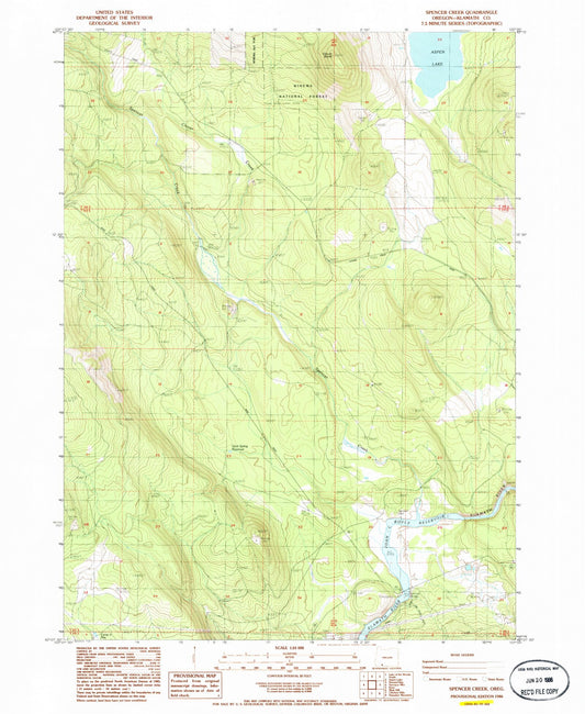 Classic USGS Spencer Creek Oregon 7.5'x7.5' Topo Map Image