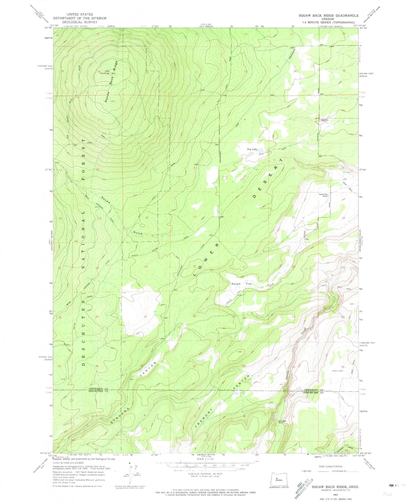 Classic USGS Akawa Butte Oregon 7.5'x7.5' Topo Map Image