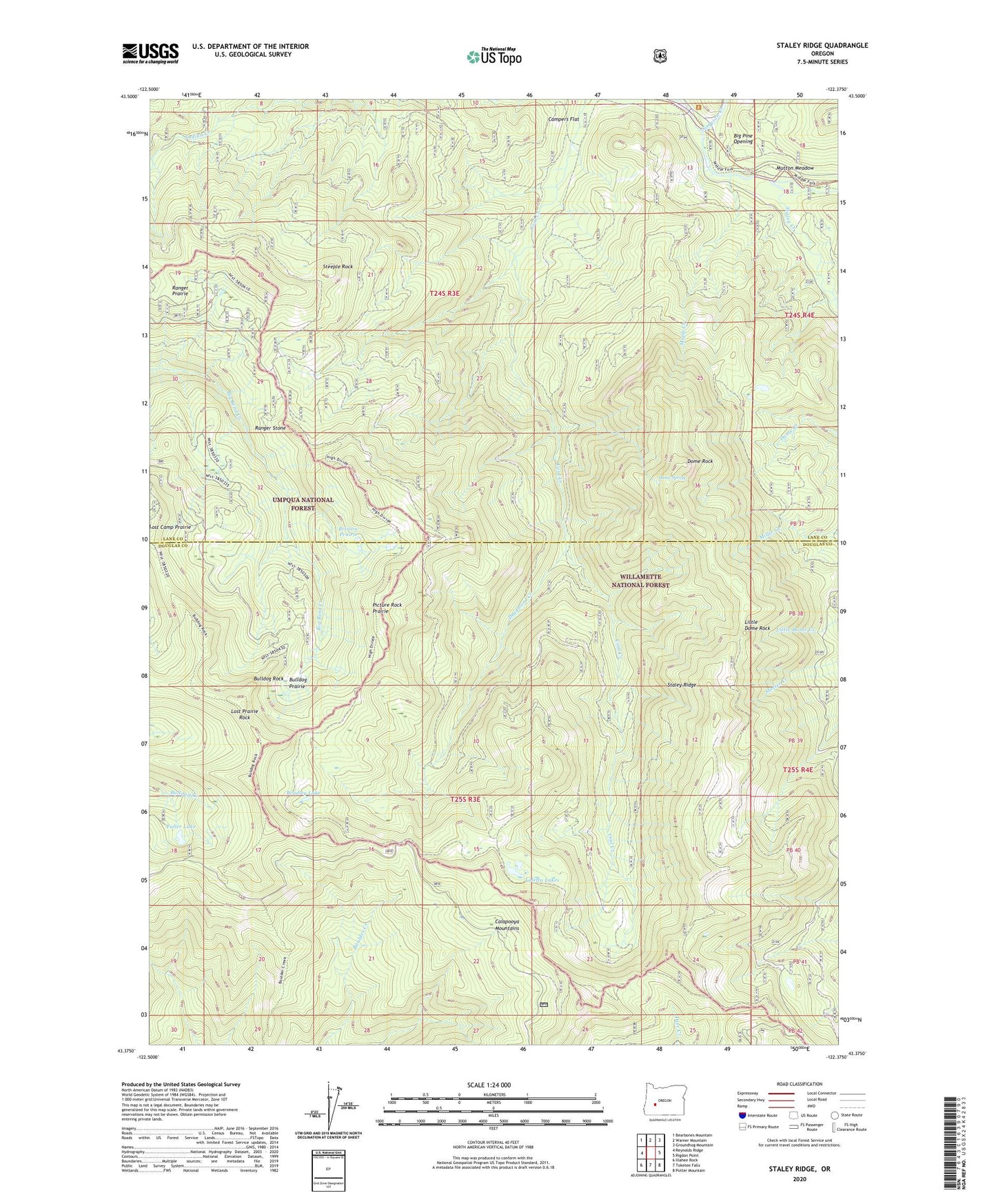 Staley Ridge Oregon US Topo Map Image