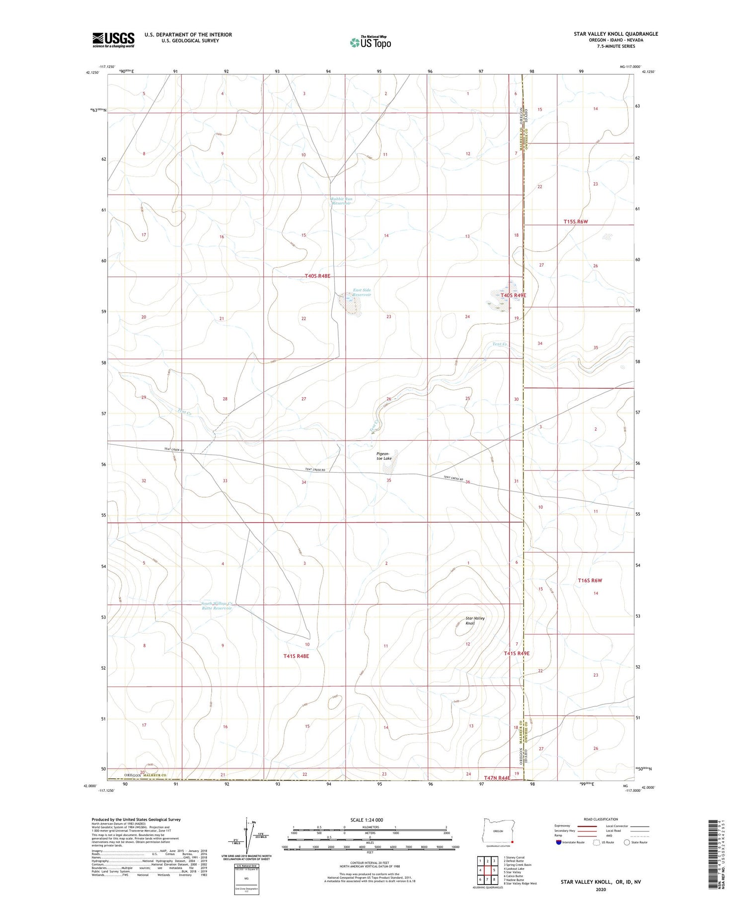 Star Valley Knoll Oregon US Topo Map Image