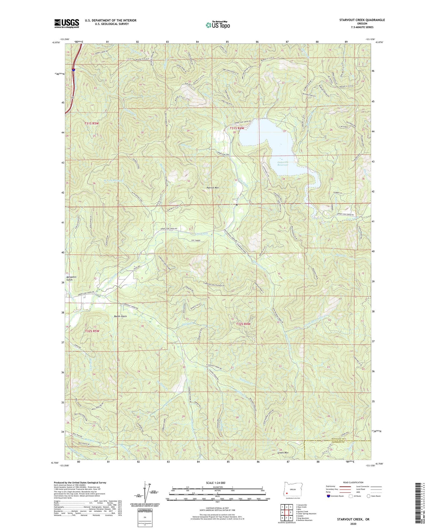Starvout Creek Oregon US Topo Map Image
