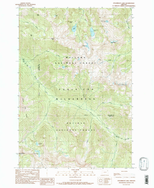 USGS Classic Steamboat Lake Oregon 7.5'x7.5' Topo Map Image
