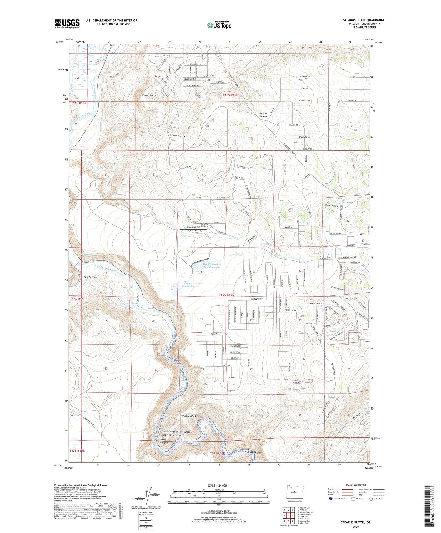 Stearns Butte Oregon US Topo Map Image