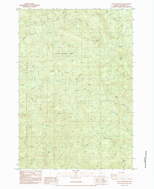 Classic USGS Stott Mountain Oregon 7.5'x7.5' Topo Map Image