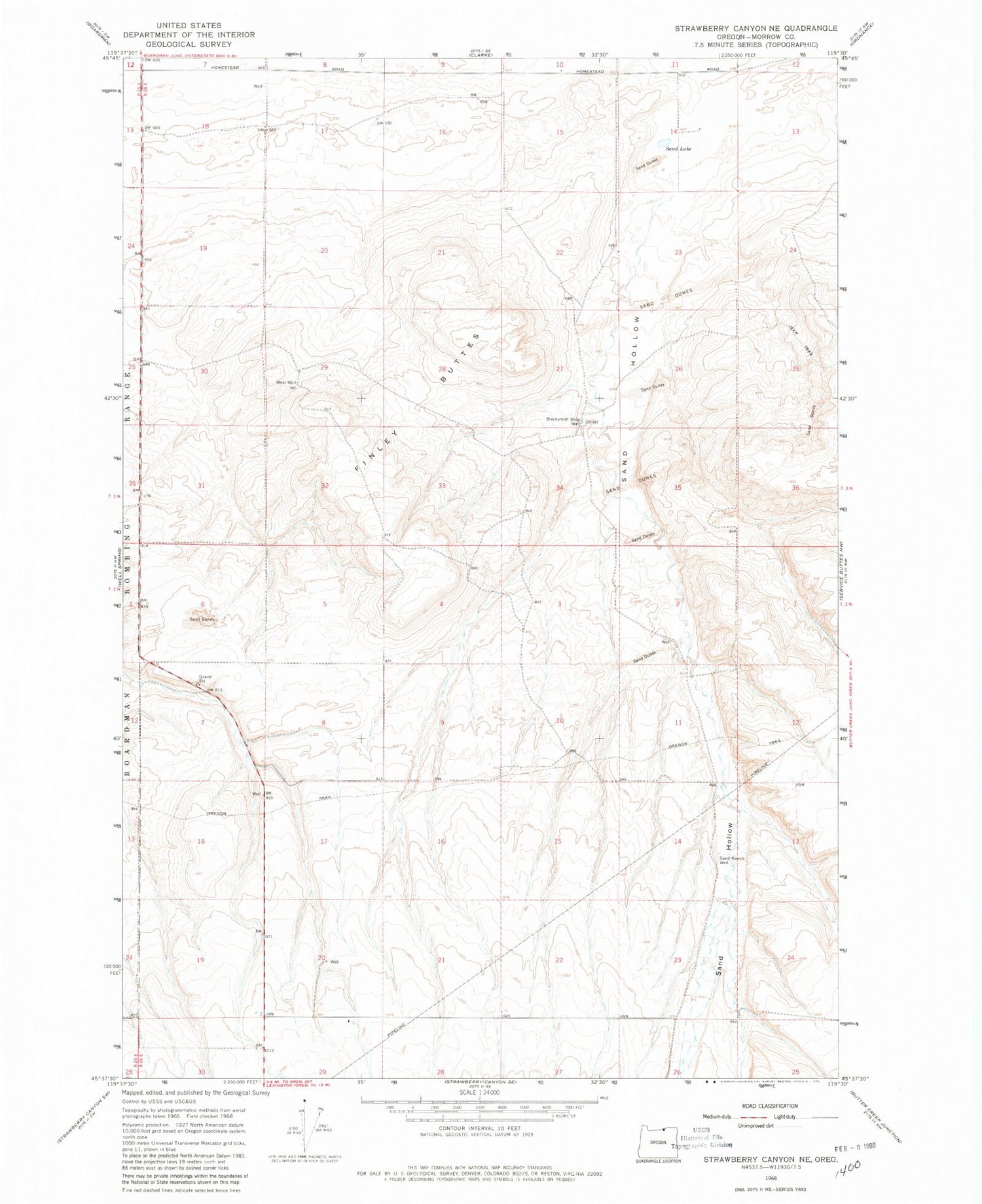 Classic USGS Strawberry Canyon NE Oregon 7.5'x7.5' Topo Map Image
