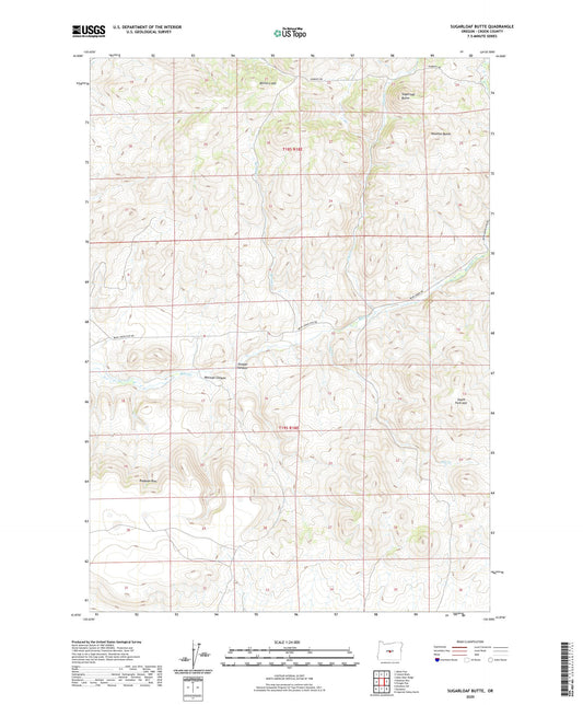 Sugarloaf Butte Oregon US Topo Map Image