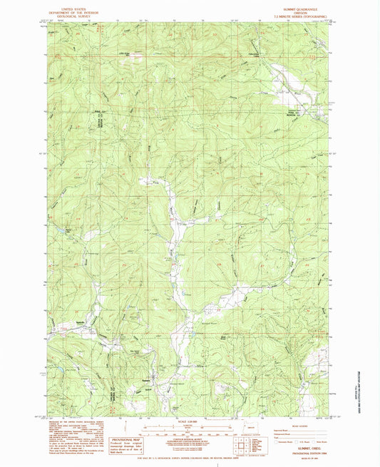 Classic USGS Summit Oregon 7.5'x7.5' Topo Map Image