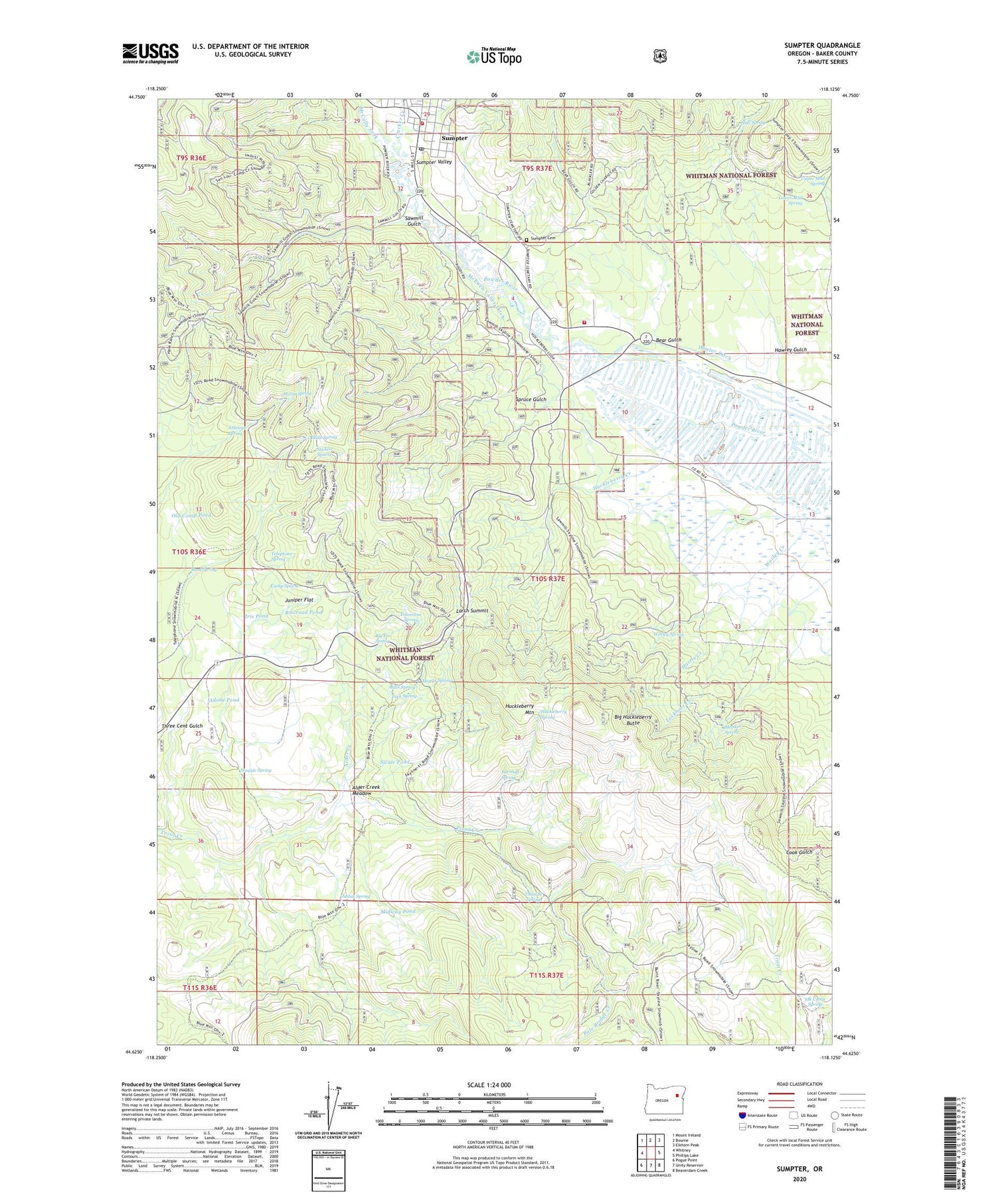 Sumpter Oregon US Topo Map Image