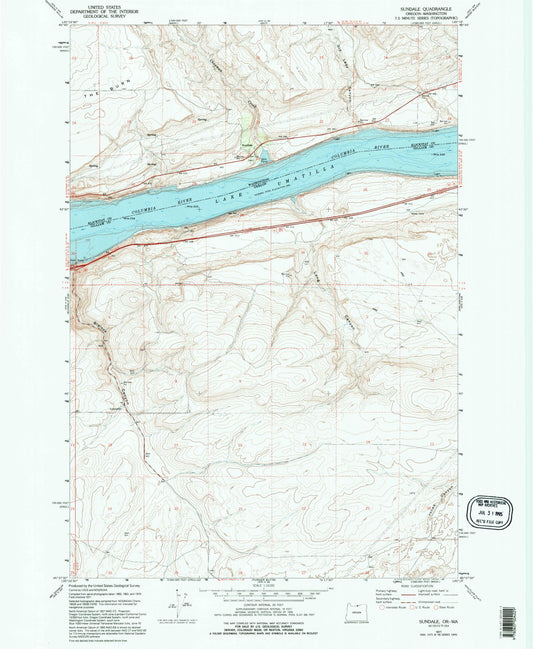 Classic USGS Sundale Washington 7.5'x7.5' Topo Map Image