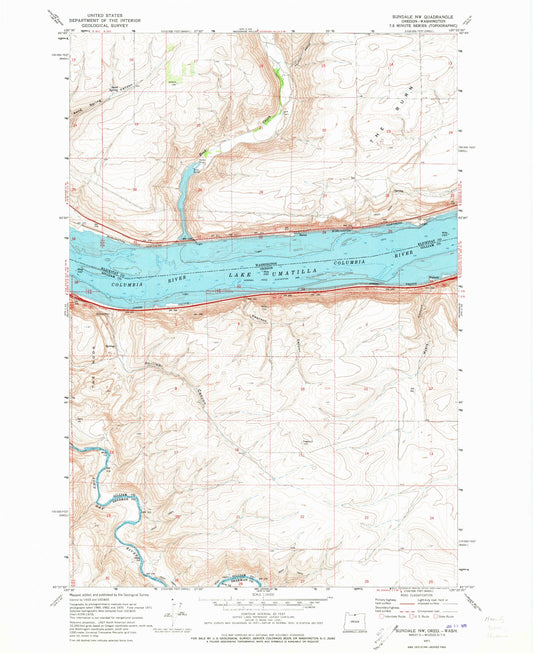 Classic USGS Sundale NW Oregon 7.5'x7.5' Topo Map Image
