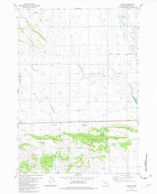 Classic USGS Suntex Oregon 7.5'x7.5' Topo Map Image