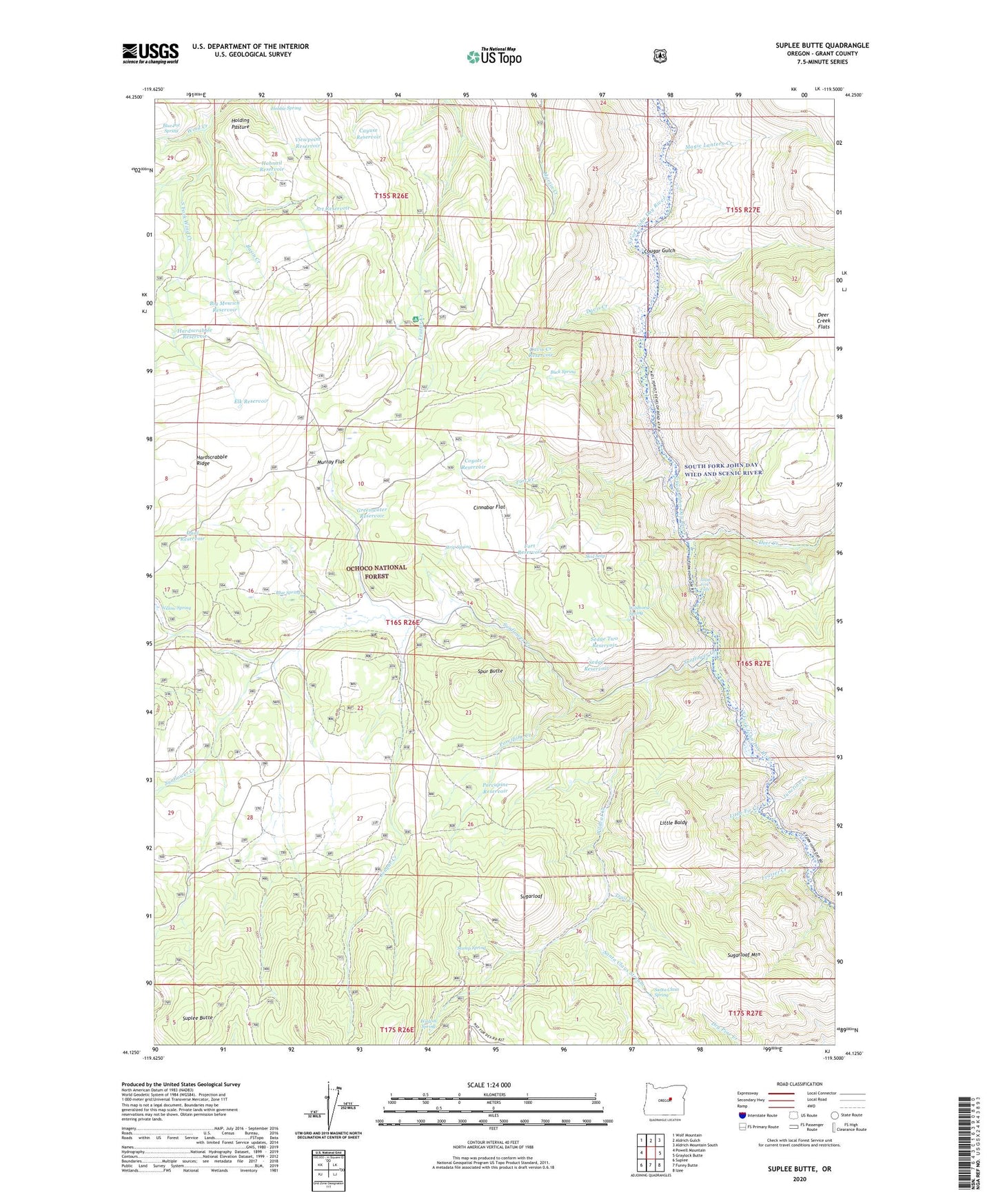 Suplee Butte Oregon US Topo Map Image
