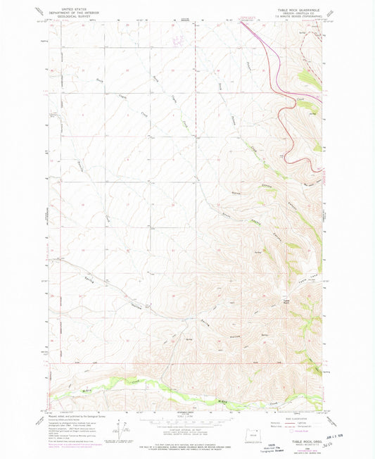 Classic USGS Table Rock Oregon 7.5'x7.5' Topo Map Image