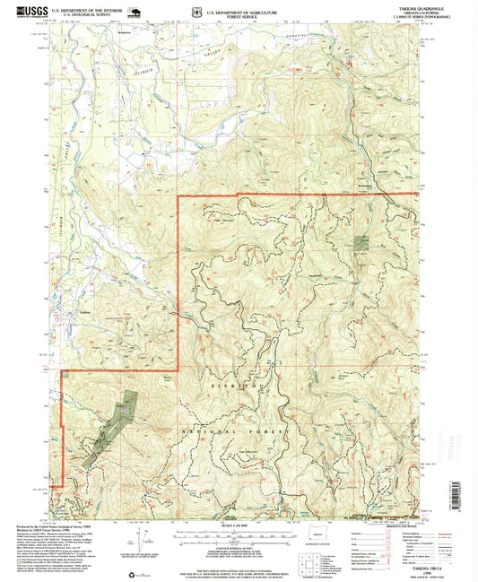 Classic USGS Takilma Oregon 7.5'x7.5' Topo Map Image