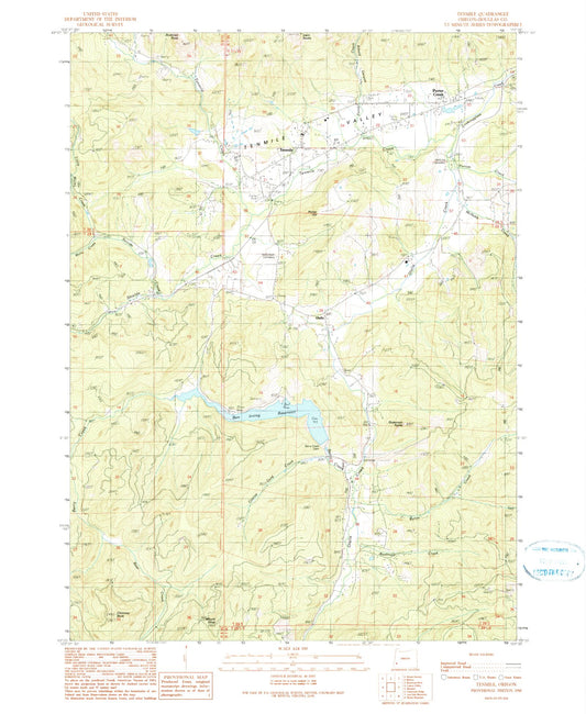 Classic USGS Tenmile Oregon 7.5'x7.5' Topo Map Image