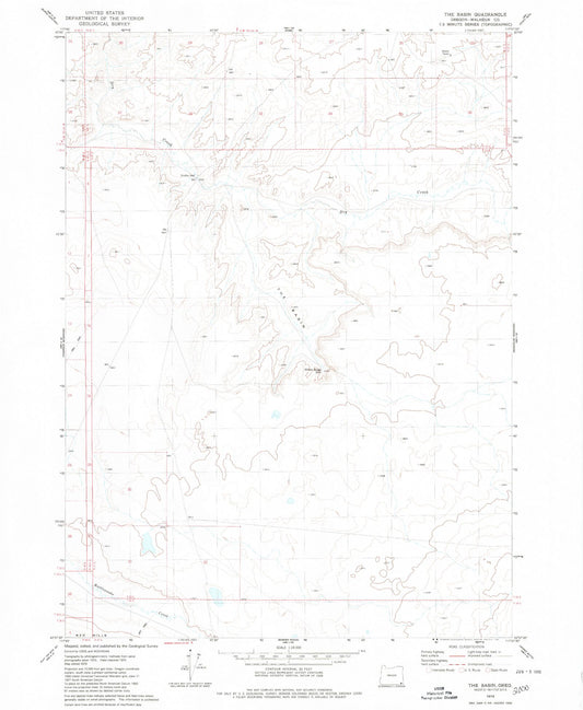 Classic USGS The Basin Oregon 7.5'x7.5' Topo Map Image