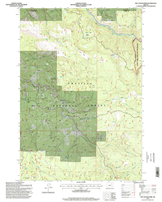 Classic USGS The Cockscomb Oregon 7.5'x7.5' Topo Map Image