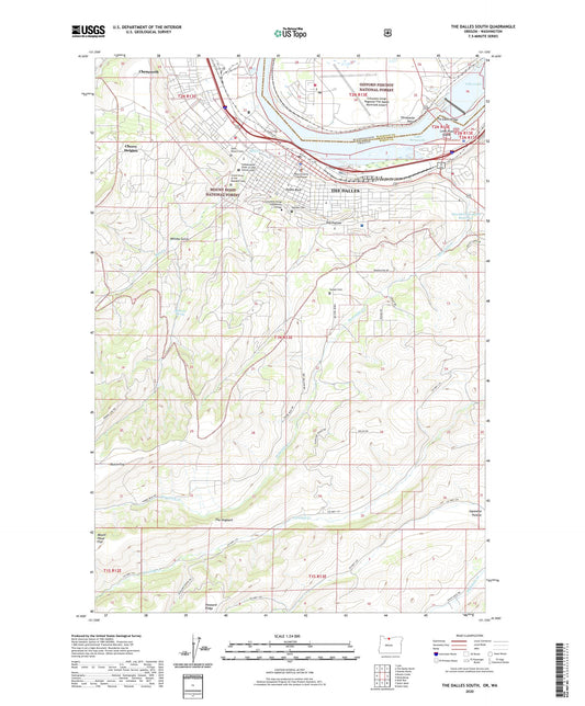 The Dalles South Oregon US Topo Map Image