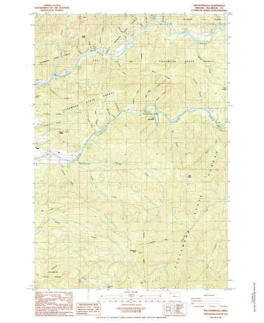 Classic USGS The Peninsula Oregon 7.5'x7.5' Topo Map Image