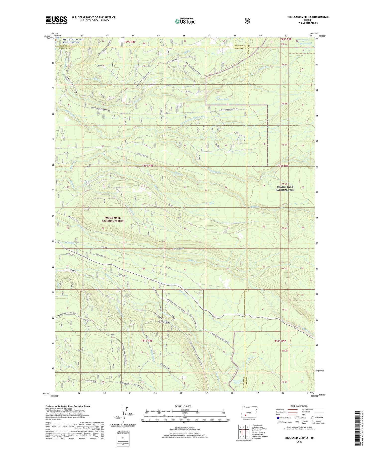 Thousand Springs Oregon US Topo Map Image