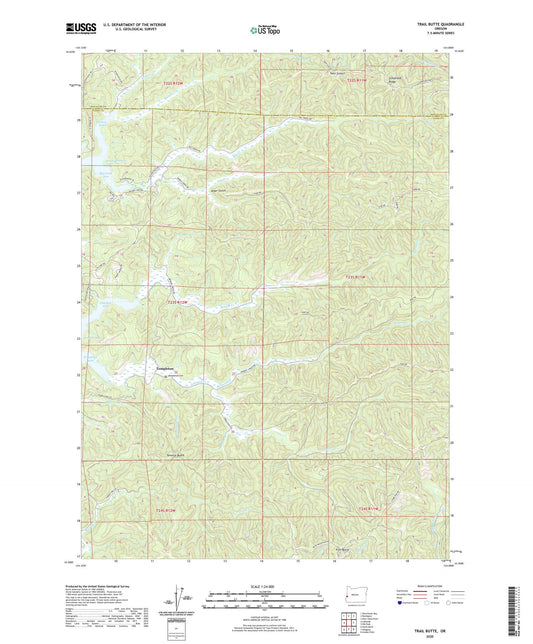 Trail Butte Oregon US Topo Map Image
