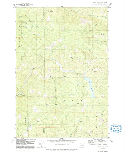 Classic USGS Trask Mountain Oregon 7.5'x7.5' Topo Map Image