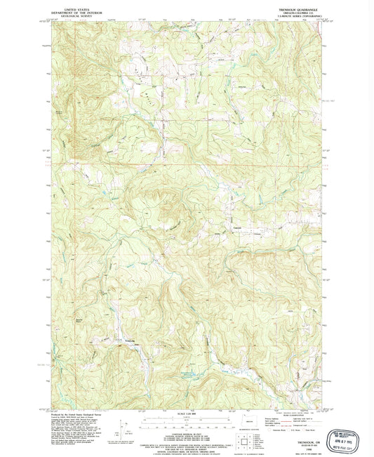 Classic USGS Trenholm Oregon 7.5'x7.5' Topo Map Image
