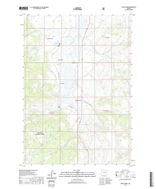 Trout Creek Oregon US Topo Map Image