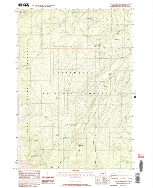 Classic USGS Trout Creek Butte Oregon 7.5'x7.5' Topo Map Image
