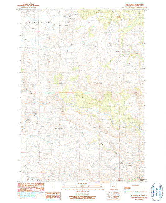 Classic USGS Tubb Spring Oregon 7.5'x7.5' Topo Map Image
