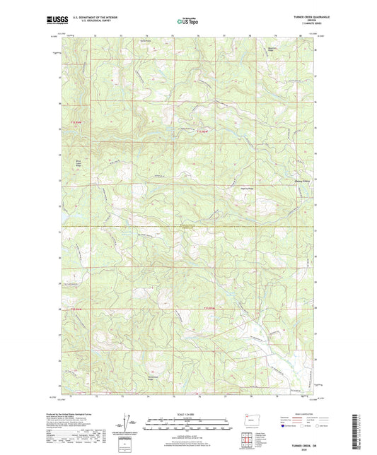 Turner Creek Oregon US Topo Map Image