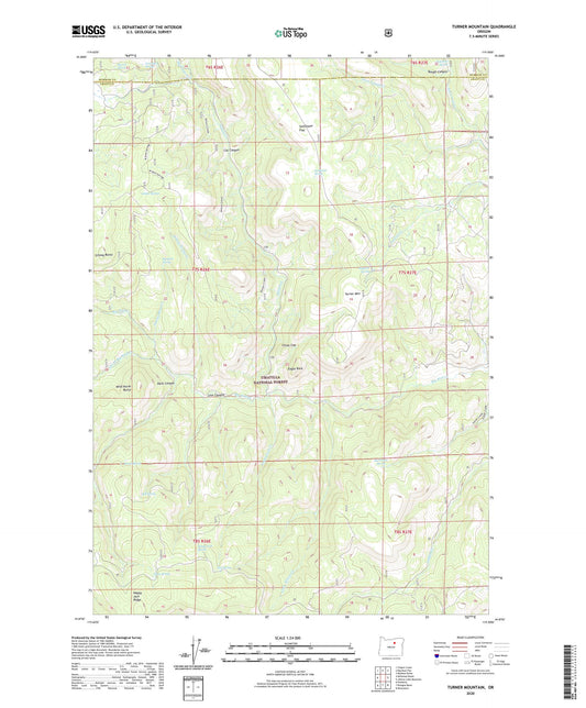 Turner Mountain Oregon US Topo Map Image