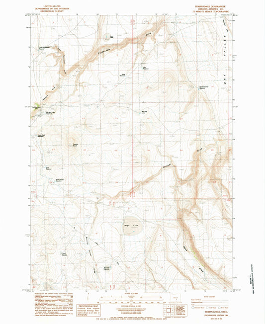 Classic USGS Turpin Knoll Oregon 7.5'x7.5' Topo Map Image