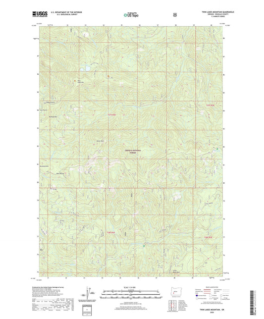 Twin Lakes Mountain Oregon US Topo Map Image