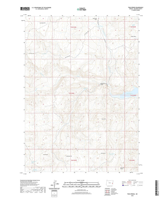 Twin Springs Oregon US Topo Map Image