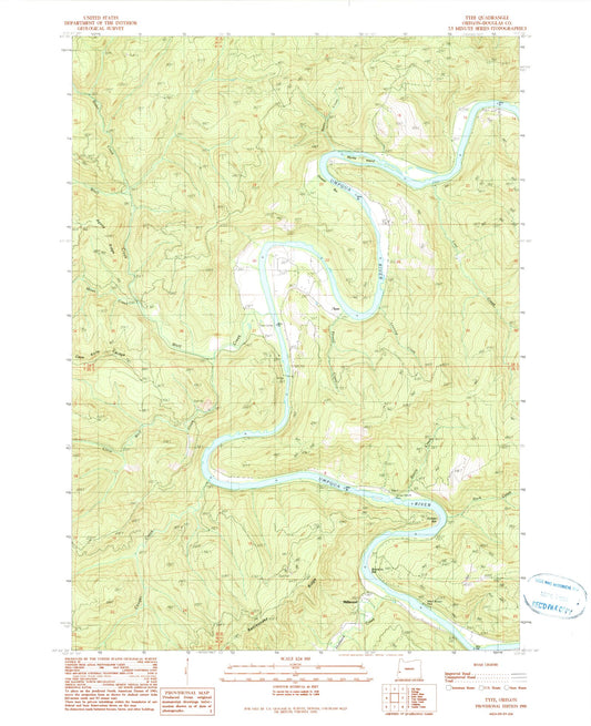Classic USGS Tyee Oregon 7.5'x7.5' Topo Map Image