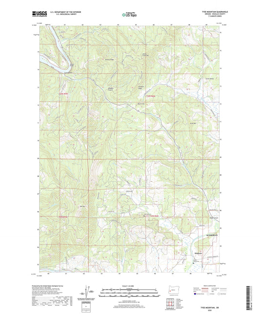 Tyee Mountain Oregon US Topo Map Image