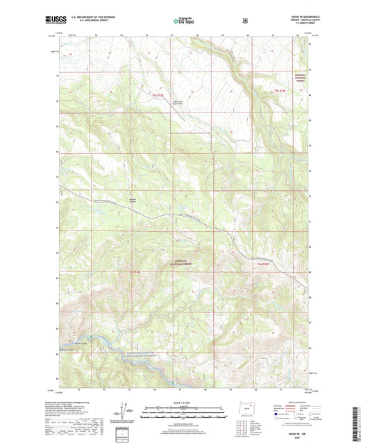 Ukiah SE Oregon US Topo Map Image