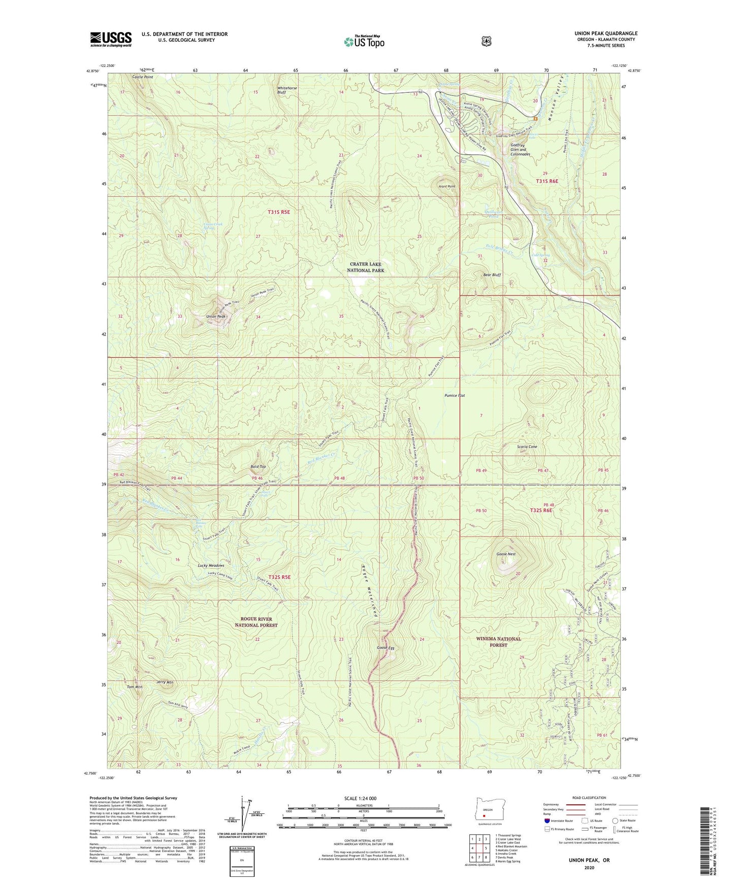 Union Peak Oregon US Topo Map Image